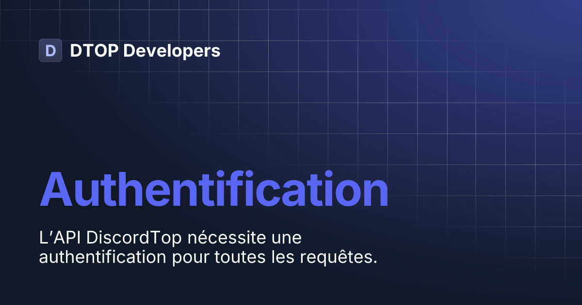 Authentification | API Reference | DTOP Developers
